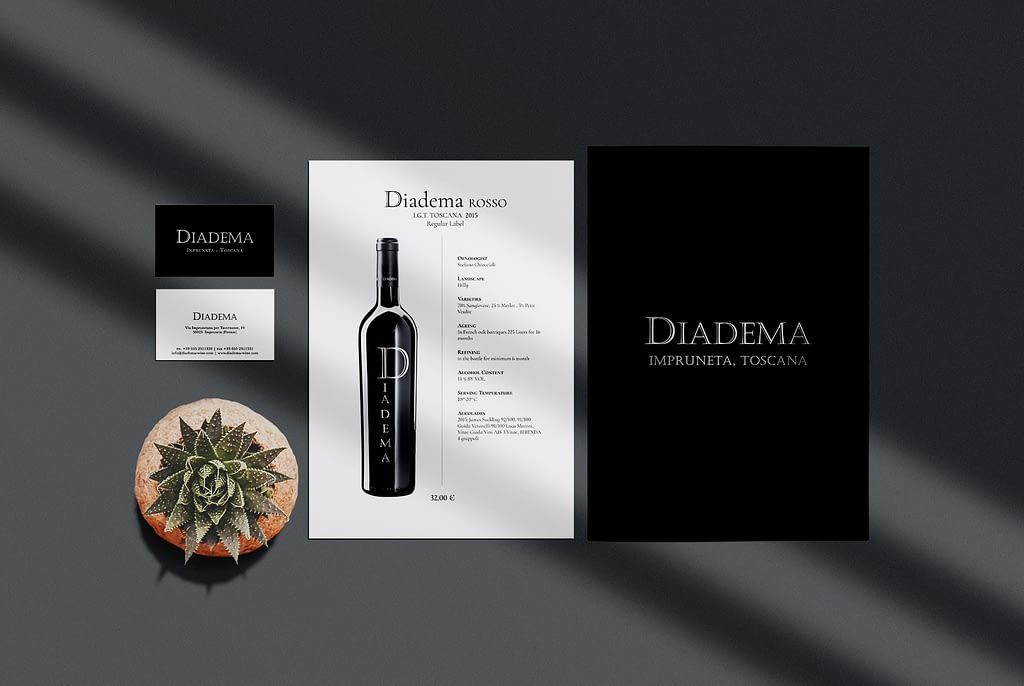 Diadema Wine Stationary Graphic Design