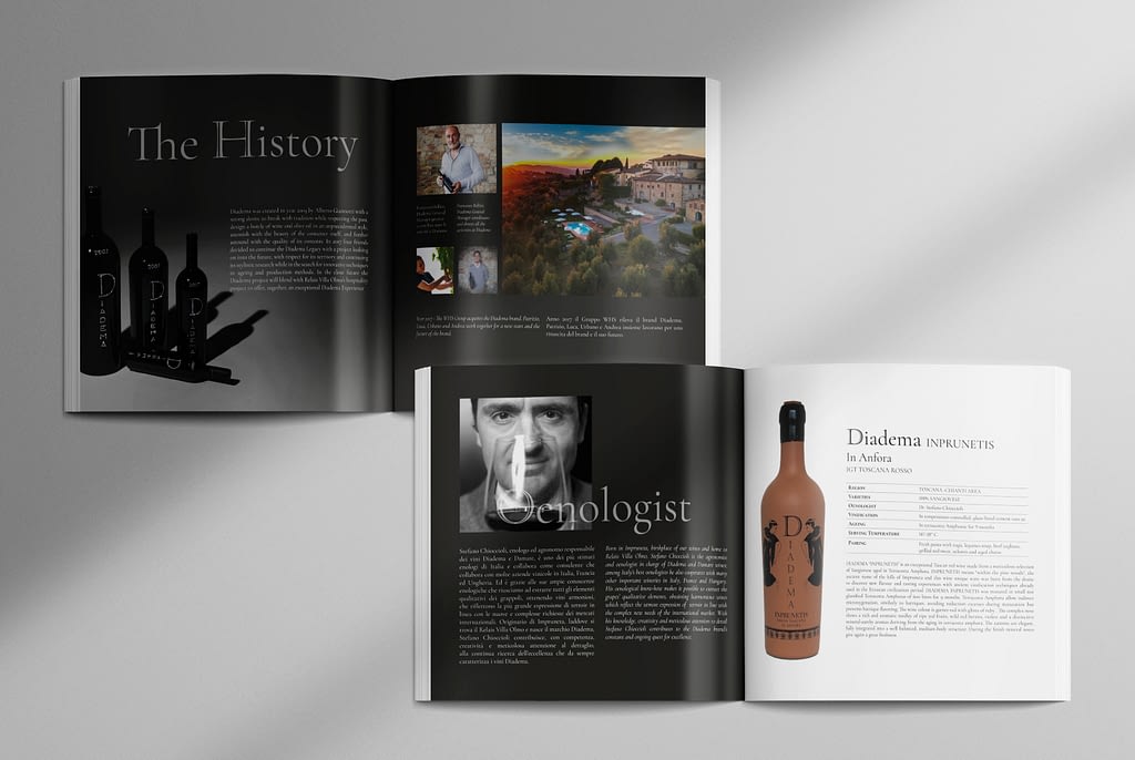 Diadema Wine Brochure Graphic Design